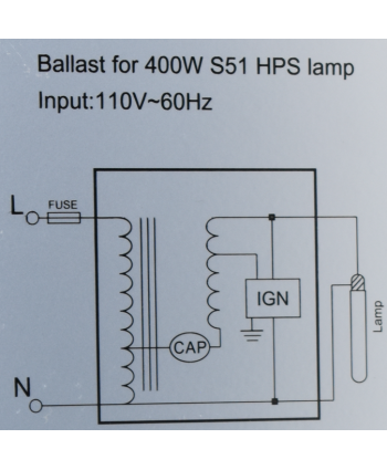 Balastro AGROLITE 400w Magnético 110v 60hz
