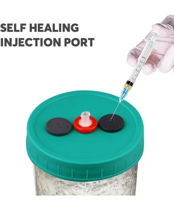 Tarro para micología con doble puerto de inyección y puerto de oxigenación con filtro x 1UND